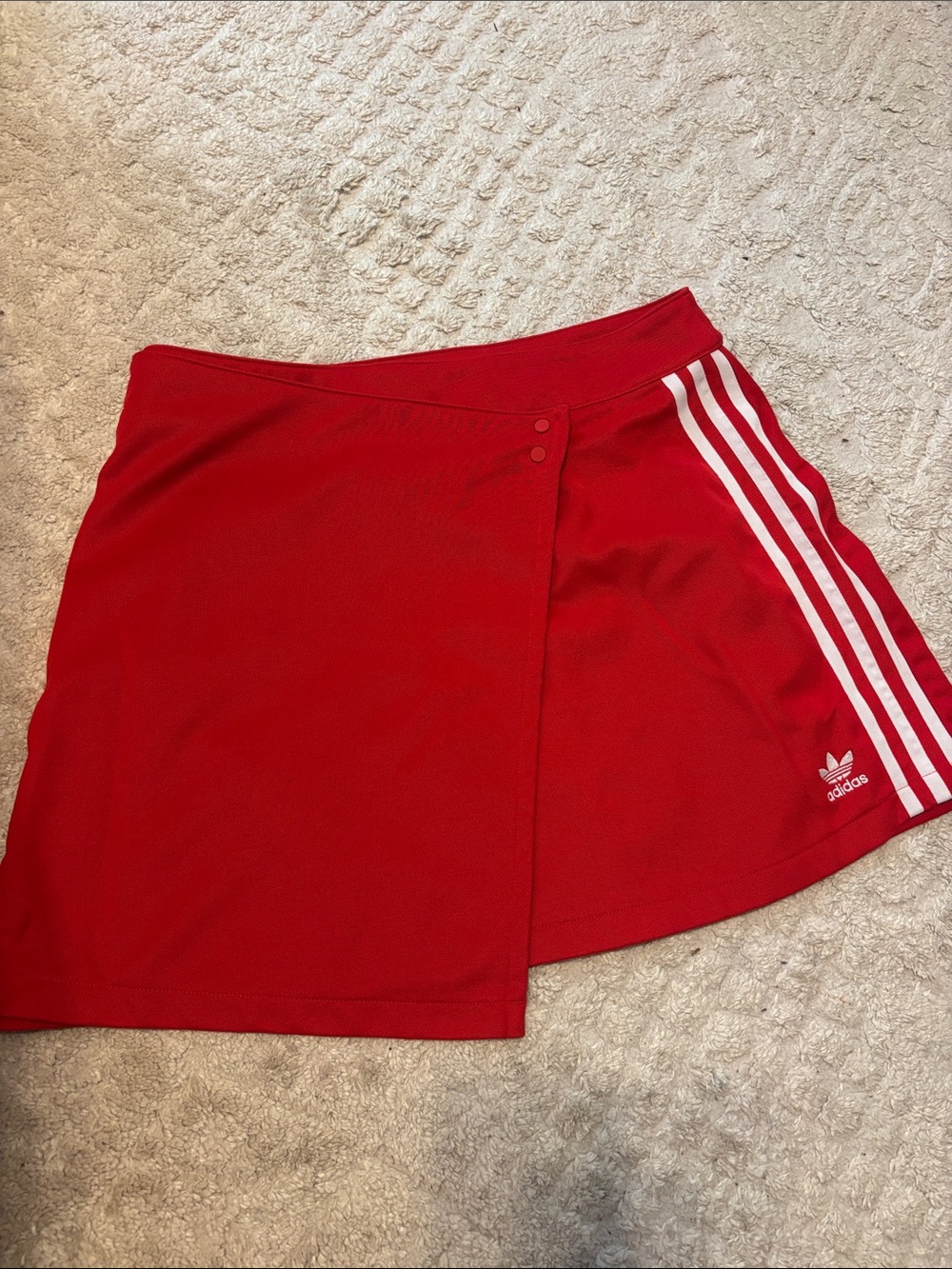 adidas Red Wrap Skort with White Three-Stripes